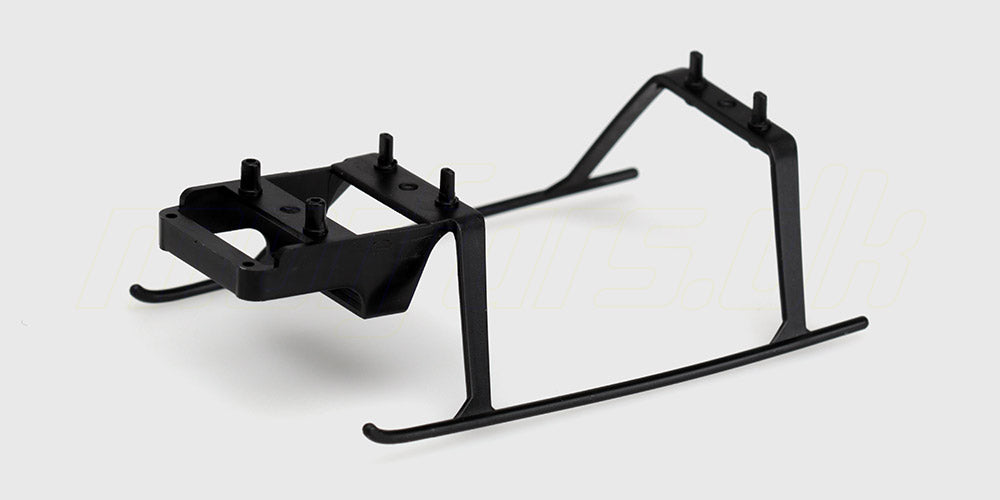 Sort landing gear understel i plast til C129 fjernstyret helikopter.
