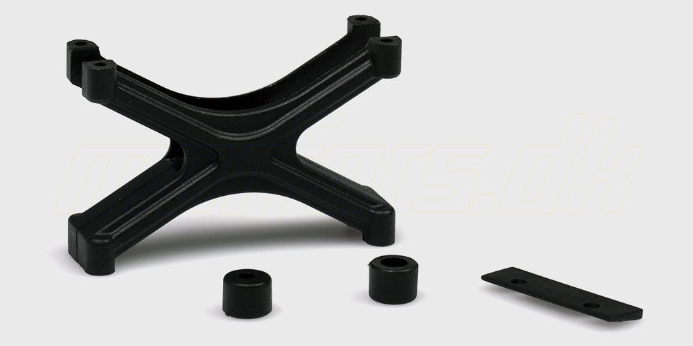 Sort Upper Deck retainer plastikbeslag til montering på fjernstyret bil.