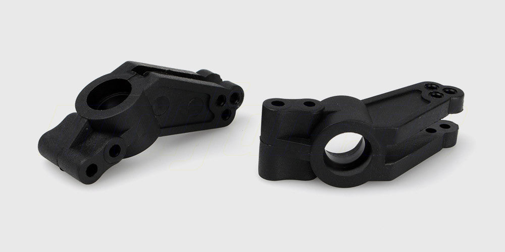 Sort bageste hjulophæng reservedel i plast til fjernstyret bil, model 3338-P007.