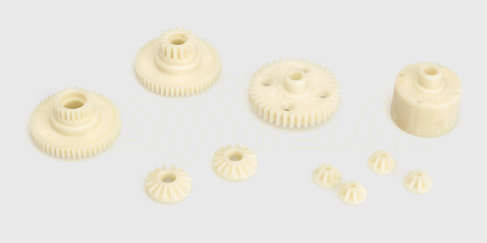 Komplet gearsæt til differentiale med tandhjul og samlebolte til fjernstyrede biler.