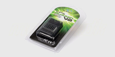 LiPo Buzzer V2 med digitalt display og dobbelt alarm til overvågning af batterispænding.