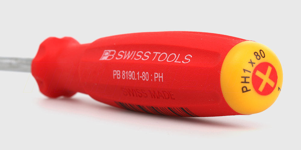 SwissGrip stjerneskruetrækker med rødt håndtag til præcis montering af PH-skruer på fjernstyrede biler.