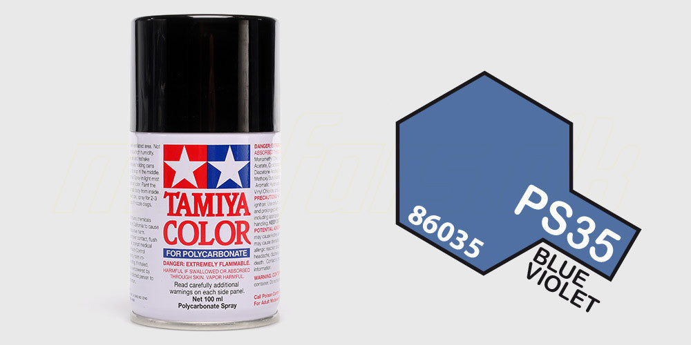 Tamiya PS-35 Blue Violet spraymaling til Lexan karosserier på fjernstyrede biler.