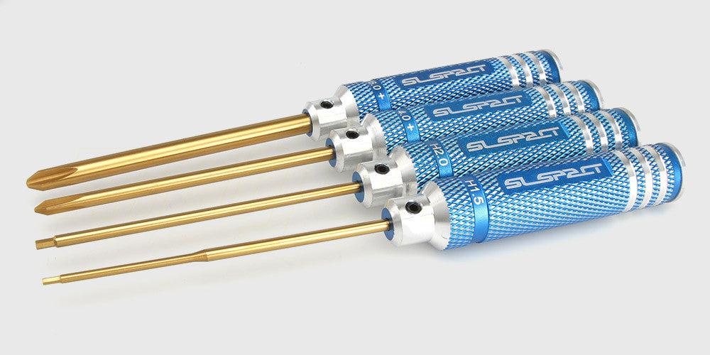 Værktøjssæt i fuld størrelse fra RC Tech Tools med unbrakonøgler og tænger til reparation af fjernstyrede biler.