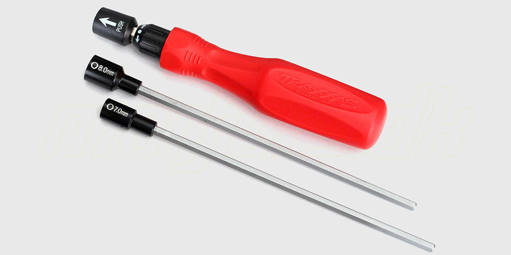 Traxxas toolkit værktøjssæt i sort taske med unbrakonøgler og topnøgler til fjernstyrede biler.